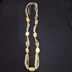 Chico's Gold and Cream Multi-Strand Necklace